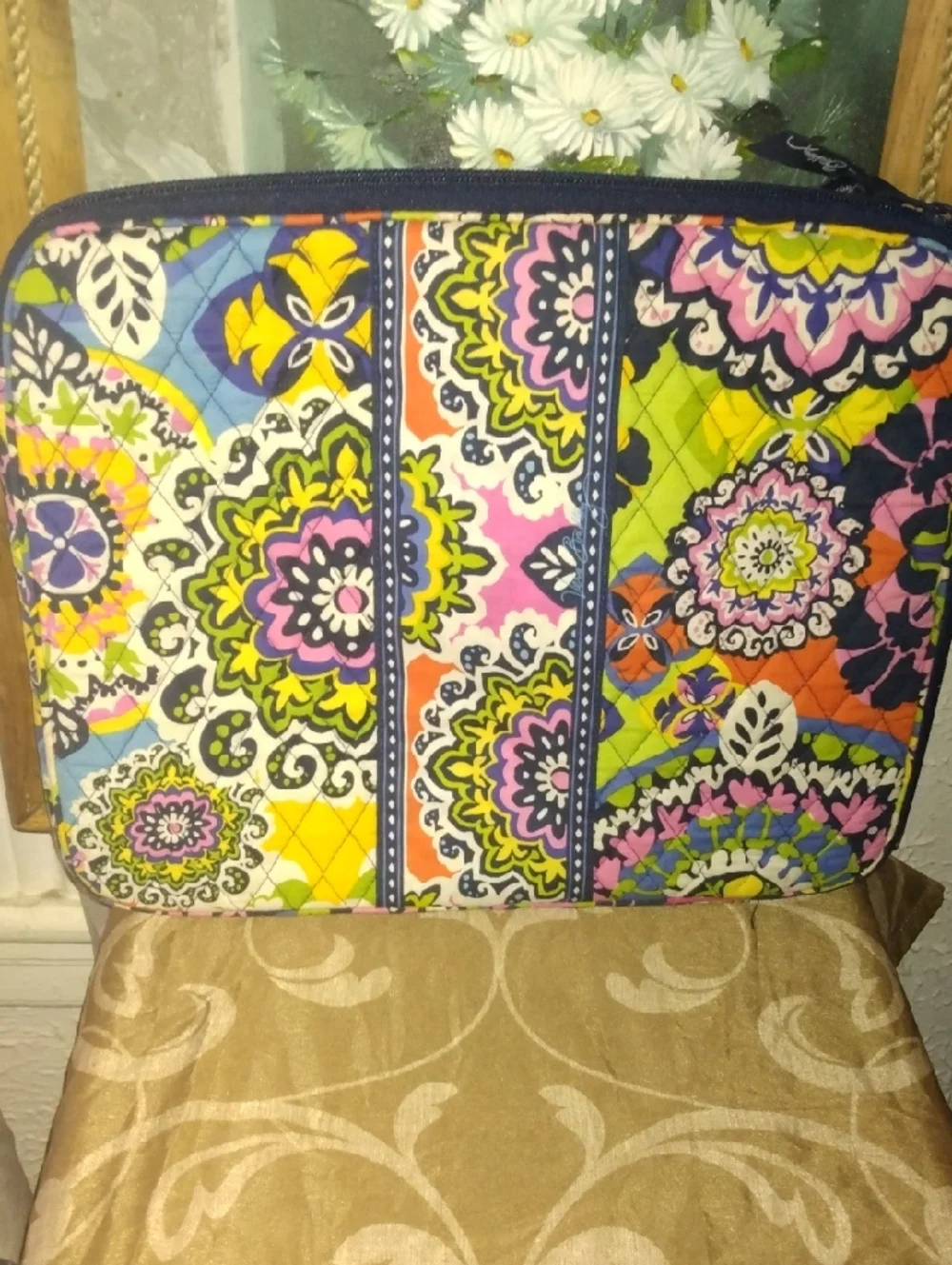 Vera Bradley Quilted Laptop Sleeve in Multicolor Floral Medallion